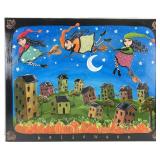 Original Halloween Folk Art Style Painting