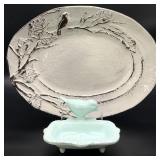 Vietri Italian Pottery Bird Platter & Dish