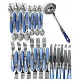 25pc Casa Bugatti Vietri Aladdin Blue Flatware
