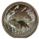 Heron Shorebird Silhouette Pottery Bowl