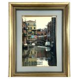 Venetian Canal Scene Framed Art Print