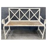 Wood & Metal Outdoor Bench