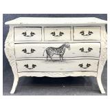 Zebra Painted Bombe Chest