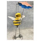 Metal Bee w/ Umbrella Yard Art