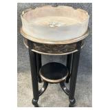 Paint Decorated Gallery Top Accent Table
