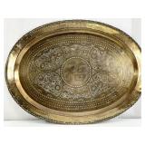 Oval Brass Chinese Platter