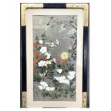 Flowers & Bluebirds Original Tempera