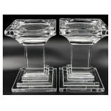 2 Waterford Crystal Metropolitan Candle Holders