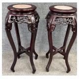Pair Stone Insert Plant Stands