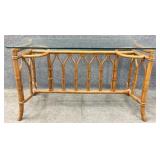 Glass Top Rattan Console Table