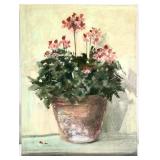 Potted Geranium Floral Sill Life Art Print