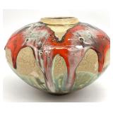 Harry Hearne Raku Fired Studio Art Pottery Vessel