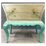 Peacock Motif Two Drawer Accent Chest