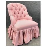 Pink Button Tufted Slipper Chair