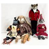 4pc One of a Kind Art Dolls & More
