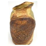 Signed Studio Pottery Glazed Leaf Pitcher