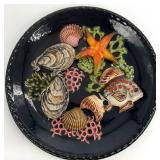 Vallauris French Majolica Hand Painted Fish Plate