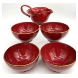 5pc Vietri Rosso Vecchio Cereal Bowls & Open