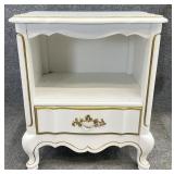 White & Gold French Provincial Nightstand