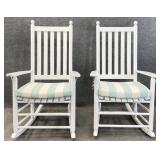 Pair Slat Back Rocking Chairs