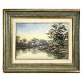 Signed Landscape Watercolor Painting