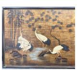 Large Cranes in the River Oil on Canvas