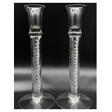 Pair Air Twist Stem Candlesticks