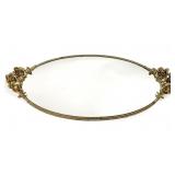 Vintage Gold Ormolu Style Rose Handle Vanity Tray