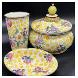 3pc MacKenzie Childs Buttercup Squashed Pot & More