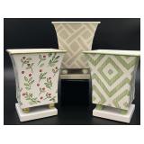3 Allen G Designs Tole Metal Planters