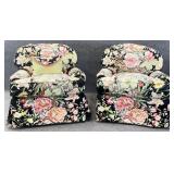 Pair Stanford Swivel Rocking Club Chairs