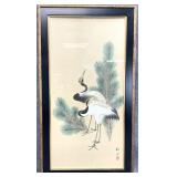 Large Chinese Silk Watercolor Painting