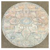 8ft Round Unique Loom Washable Area Rug