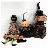 3 One of a Kind OOAK Art Dolls