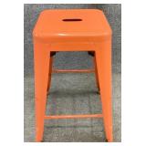 Orange Metal Barstool