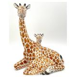 Italian Ceramic Giraffe Mother & Child Figure