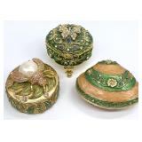 3 Jeweled Enamel Trinket Boxes