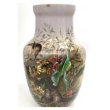 Large Bristol Milk Glass Hand Painted Vase