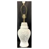 Blanc De Chine Pierced Urn Table Lamp