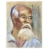 Vintage Portrait Painting of Asian Man