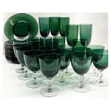 36pc Tiffin-Franciscan Killarney Glasses & Plates