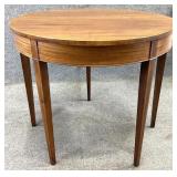 Antique Inlaid Mahogany Gate Leg Demilune Table