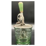 Uranium Glass Egg Beater Hand Mixer