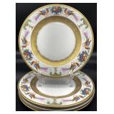 4 Black Knight BLK70 Birds & Fruit Dinner Plates