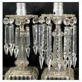 2 Vintage Crystal Lustre Lamps