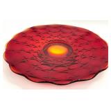 Vintage Amberina Sunset Constellation Cake Plate