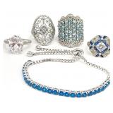 Sterling Silver Rings & Bracelet