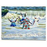 William Cantwell Signed Art, Women in Ocean