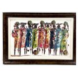 African Tribal Women Colorful Abstract Painting