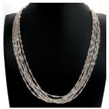 Marked 925 Multi Strand Chain Necklace